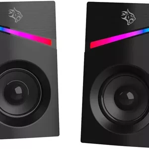 اسپیکر گیمینگ سیم دار Porodo با طول 1.1 متر و نورپردازی RGB - مشکی