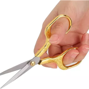 قیچی خیاطی قدیمی Tnfeeon، قیچی گلدوزی برای خیاطی، گلدوزی، کارهای هنری خانگی، استفاده روزمره (طلایی)