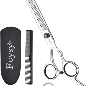 قیچی پیتاژ حرفه ای مو Fcysy، 6 اینچ، قیچی بافت دهنده آرایشگری، استیل ضد زنگ نقره ای، دو طرفه، 1 عدد