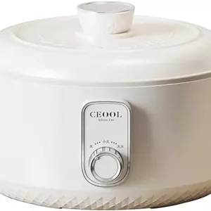 هات‌پات برقی Ceool - قابلمه چند منظوره 2.5 لیتری بدون نیاز به اجاق گاز، تنظیمات قدرت 750 واتی نچسب، محافظت در برابر گرمای بیش از حد و خشک شدن، سرخ کردن و آب پز کردن تخم مرغ/آب پز کردن نودل/سوپ (دوشاخه 3 پین CN)