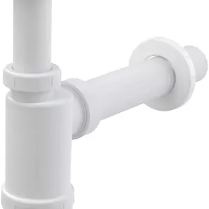 سیفون بطری PVC سینک حمام Biella - لوله ورودی 1-1/4 اینچی و لوله تخلیه برای روشویی - سفید