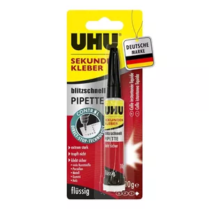چسب قطره ای سریع UHU 48795 – با قطره چکان، 10 گرم
