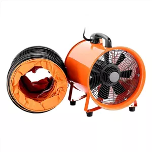 فن صنعتی تهویه هوا HYLH، ۱۲ اینچ، فن محوری فلزی قابل حمل، 0.7 اسب بخار، 2295 CFM، 3300 دور در دقیقه، فن تهویه کارگاهی چند منظوره، مکنده دود (۱۲ اینچ با داکت) 