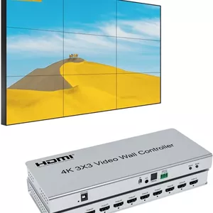 کنترلر ویدئو وال 3x3 وییوتانگ 4K با نرخ 30 هرتز، 1 ورودی HDMI و 9 خروجی HDMI، پشتیبانی از پردازشگر ویدئویی 1x1, 1x2, 1x3, 1x4, 1x5, 1x6, 2x1, 2x2, 2x3, 2x4، 3x1, 3x2, 3x3, 4x1, 4x2, 5x1, 6x1