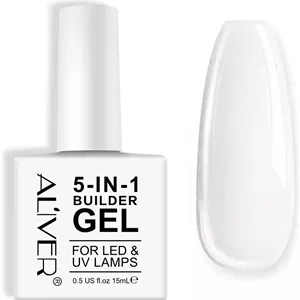 ژل بیلدر 5 در 1 Bieyoc - ژل بیس تقویت کننده و اکستنشن ناخن در یک بطری، 15 میلی لیتر (سفید)
