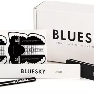 کیت ژل بیلدر ناخن Bluesky، کیت اکستنشن ناخن برای مبتدیان، ژل بیلدر شفاف 30 میلی لیتر، 50 عدد استیکر فرم ناخن، سوهان و بافر ناخن، برس اکستنشن ناخن
