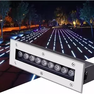 چراغ دفنی باغی LED، چراغ زیرزمینی فرورفته ضد آب IP66، چراغ های مسیر توکار AC85-265V برای روشنایی فضای باز، پاسیو، عرشه، راهرو، محوطه سازی (سبز 18 وات)