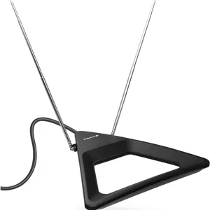 آنتن تلویزیون HDTV Fosmon با برد 40-25 مایل، آنتن داخلی خرگوشی Fosmon، دوقطبی های جمع شونده [قابل نصب روی دیوار یا رومیزی] با کابل 5 فوتی