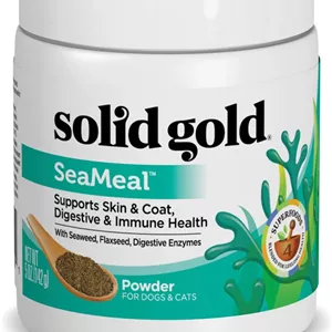 پودر مولتی ویتامین گربه و سگ Solid Gold - پودر کلپ، امگا 3 و ویتامین ها برای سلامت دندان، گوارش، ایمنی، پوست و پوشش - مکمل غذایی افزودنی برای گربه و سگ - 5 اونس