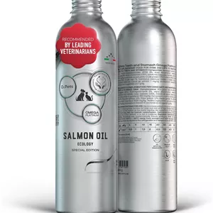 روغن ماهی سالمون نروژی O2 PETS Omega Platinum صید وحشی برای سگ و گربه، روغن ماهی امگا 3 مایع، مکمل طبیعی سگ و تشویقی گربه (250 میلی لیتر)