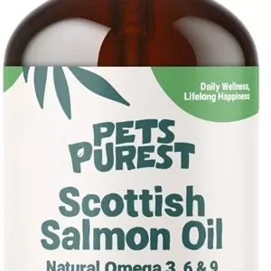 روغن سالمون اسکاتلندی Pets Purest برای سگ، گربه، اسب، راسو و حیوانات خانگی - درجه غذایی خالص و ممتاز - مکمل طبیعی امگا 3، 6 و 9 - تقویت کننده سلامت پوست، مو، مفاصل و مغز (500 میلی لیتر)