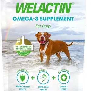 مکمل روزانه امگا 3 ولاکتین از آزمایشگاه های Nutramax Veterinary Sciences، برای سگ ها، سلامت پوست و مو به علاوه سلامت کلی، 60 عدد جویدنی نرم، قهوه ای