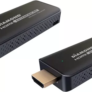 کیت توسعه دهنده بی سیم HDMI با USB Diamond Multimedia، فرستنده و گیرنده تلویزیون برای HD 1080p، پخش ویدئو و صدا از: لپ تاپ، کامپیوتر، ست باکس، رسیور ماهواره، Blu-ray، DVD، PS4، Xbox، مشکی