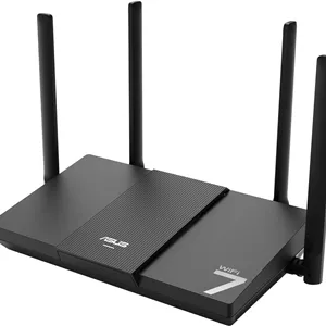 روتر وای فای 7 دو بانده ایسوس RT-BE50 BE3600: آنتن خارجی x 4، پردازنده چهار هسته ای، نرخ داده بالا 4096-QAM، 1x 2.5G برای WAN، 3x 1G برای LAN، Instant Guard، ASUSWRT و برنامه روتر ایسوس - مشکی