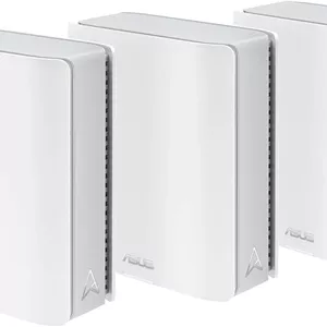 روتر مش سه بانده ASUS ZenWiFi BT10 (3 عددی) وای فای 7 (802.11be): 18 گیگابیت بر ثانیه، پوشش دهی تا 550 متر مربع، پورت های 10G، خانه هوشمند، SSID برای اینترنت اشیا، VPN، کنترل والدین، امنیت سطح تجاری، AiMesh - سفید