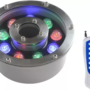 چراغ استخری LED زیر آب، چراغ غوطه ور ضد آب IP68، چراغ استخر شنا RGB چند رنگ، چراغ استخری LED توکار با کنترل از راه دور (رنگ: RGB ریموت، اندازه: 15 وات (24 ولت)