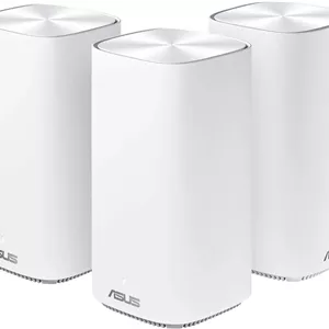 سیستم وای فای مش دو بانده ایسوس مدل ZenWiFi AC Mini (CD6) AC1500، پوشش بیش از 465 متر مربع، محافظت از شبکه با Trendmicro، دارای 4 پورت گیگابیتی، Adaptive Qos، سازگار با Aimesh، بسته 2 عددی، سفید