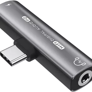 تبدیل USB-C به جک 3.5 میلی‌متری هدفون و شارژر 2 در 1، آداپتور هدفون با شارژ سریع 27 واتی، سازگار با Galaxy S22 S21 S20 S20  Note 20 Pixel 6/5/3/4 XL