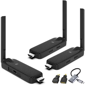 کیت توسعه دهنده HDMI بی سیم با فرستنده و 2 گیرنده USB-C، قابل حمل 165 فوت، اتصال آسان 2.4G/5G، توسعه همزمان بی سیم برای چندین صفحه نمایش از لپ تاپ و دوربین به تلویزیون و پروژکتور