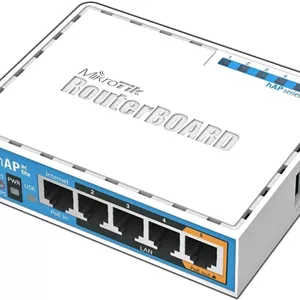 میکروتیک HAP ac lite 500 مگابیت بر ثانیه سفید رنگ با قابلیت تغذیه از طریق اترنت (PoE)