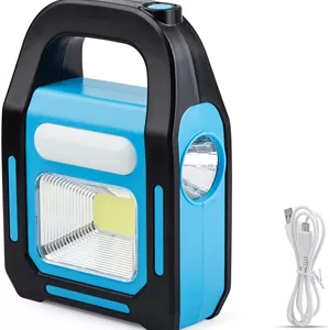 چراغ قوه LED کمپینگ COB با قابلیت شارژ خورشیدی و USB، مدل 3 در 1