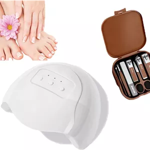 دستگاه رفع قارچ ناخن Elitzia به همراه ست 7 تکه ناخن گیر و نور UV، دارای 12 چراغ LED برای درمان قارچ ناخن پا و دست با 3 گزینه زمانی، مناسب برای استفاده خانگی مدل ETNL02A