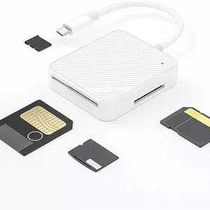 آداپتور کارت خوان هوشمند 4 در 1 KASTWAVE برای کارت های حافظه M2/ SD/XD/SM، کارت خوان TYPE C USB XD M2 SD SM برای دوربین ها با پشتیبانی از کارت TYPE C