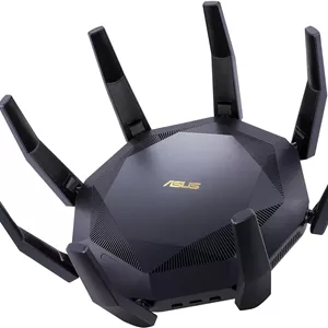 روتر ASUS RT-AX89X AX6000 دو بانده WiFi 6، 802.11ax 6000Mbps، امنیت اینترنت رایگان مادام العمر، AiMesh، MU-MIMO، 8 پورت LAN گیگابیتی، دو پورت 10G - مشکی