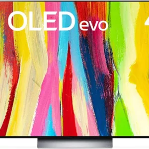 تلویزیون هوشمند 4K ال جی OLED evo سایز 48 اینچ سری C2، طراحی سینمایی صفحه نمایش 4K Cinema HDR webOS22 با هوش مصنوعی ThinQ و Pixel Dimming، مشکی، OLED48C26LA-AMAG