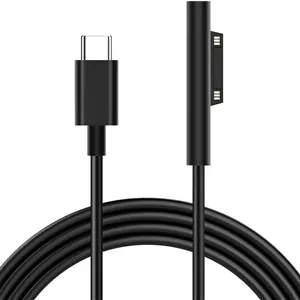 کابل USB-C به سرفیس، شارژ سریع 65 واتی PD، USB-C مغناطیسی سرفیس 15V3A، شارژ Type C برای سرفیس لپ تاپ 3/2/1، مایکروسافت پرو 7/6/5/4، گو، سرفیس بوک