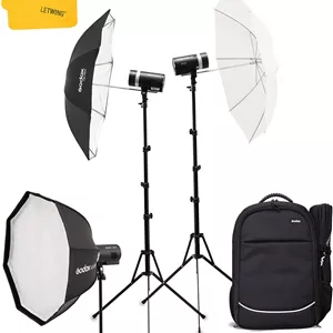 کیت نورپردازی استودیویی Godox AD300 Pro، کوله پشتی فلاش دوتایی AD300Pro، فلاش 300 واتی فضای باز 2.4G TTL 1/8000s HSS Speedlite، به همراه سافت باکس Godox AD-S60S، 320 فلاش با قدرت کامل