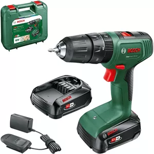 دریل چکشی شارژی بوش مدل EasyImpact 18V-40 (دو باتری، سیستم 18 ولت، در جعبه حمل)