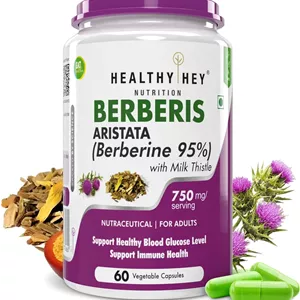 کپسول های گیاهی زرشک HealthyHey Nutrition 95% با خار مریم، 60 عدد