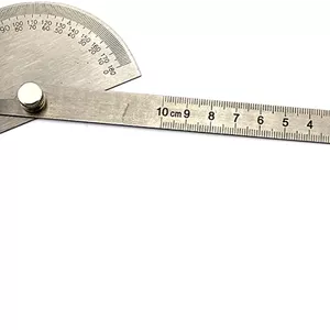 نقاله زاویه یاب، نقاله استیل ضد زنگ 2 در 1، خط کش و نقاله 0-180 درجه، ابزار اندازه گیری زاویه 15 سانتی متری، ابزار دقیق برای طراحی دانشجویی و نجاری 