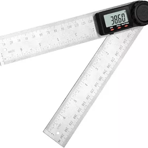 زاویه یاب دیجیتال، نقاله قابل حمل 2 در 1، خط کش و نقاله استیل ضد زنگ، نقاله اره فارسی بر، صفحه نمایش LCD، محدوده اندازه گیری 360 درجه، ابزار دقیق اندازه گیری زاویه برای نجاری 