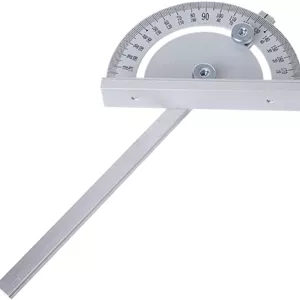 نقاله زاویه یاب استیل ضد زنگ با پیچ گوشه و سر گرد 180 درجه، ابزار اندازه گیری زاویه 18 سانتی متری تک بازویی برای طراحی معماری، نجاری و طراحی دانشجویی 