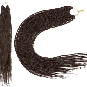 اکستنشن بافت مو FDEETY، موی مصنوعی 60 سانتی متری برای اکستنشن بافت مو، بافت موی جعبه ای برای زنان و دختران (قهوه ای)