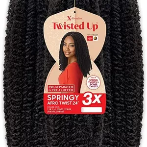 اکستنشن مو بافت X-Pression مدل Twisted Up 3X Springy Afro Twist سایز 24 اینچ (تک بسته، 2T1B/425)