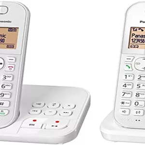 تلفن ثابت پاناسونیک تلفن DECT دوتایی سفید