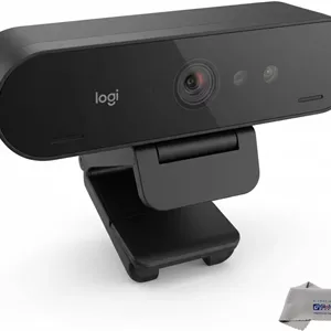 وب کم 4K لاجیتک BRIO Business PRO - ویدئو فوق العاده شفاف، شاتر حریم خصوصی، نورپردازی HDR پیشرفته، میکروفون حذف نویز، 960-001105، سازگار با Windows، macOS، ChromeOS، پارچه Global Teck