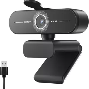 وب‌کم 4K مدل EMEET C60E برای کامپیوتر - الترا 4K HD، فوکوس خودکار PDAF، میکروفون‌های دوگانه با قابلیت حذف نویز، زاویه دید 73 درجه، تصحیح نور خودکار، اتصال USB Plug&Play، پوشش حریم خصوصی، ایده‌آل برای جلسات تجاری سطح بالا و پخش زنده