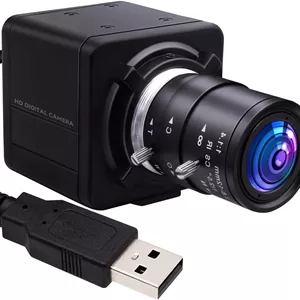 وب‌کم USB 5 مگاپیکسلی با لنز وریفوکال 2.8-12 میلی‌متری با زوم دستی 4X - وب‌کم کلوزآپ برای آنالیز چرخش گلف دوربین کامپیوتر 1944P با قابلیت اتصال و پخش برای مک، ویندوز، لینوکس و رزبری پای