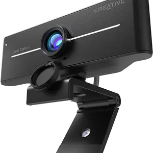 وب‌کم USB کریتیو Live! Cam Sync با کیفیت 4K UHD، جبران نور پس‌زمینه، تا 40 فریم در ثانیه، لنز واید 95 درجه، لنز حریم خصوصی، میکروفون‌های داخلی، اتصال آسان برای کامپیوتر و مک