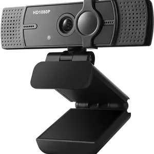 وب کم Cuwada با میکروفون، پوشش حریم خصوصی بدون اعوجاج، 1080P، دوربین USB، میکروفون، وب کم Full Ultra HD، دوربین فیلمبرداری، تماس ها، کنفرانس ها، استریمینگ