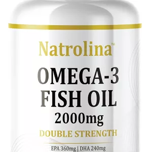 ناترولینا امگا 3 روغن ماهی 2000 میلی گرم 360 EPA 240 DHA با قدرت دو برابر 200 سافت ژل | پشتیبانی از سلامت قلب و عروق، قلب، چشم و مغز | مکمل اسید چرب امگا 3 برای مردان و زنان (تامین 100 روزه)