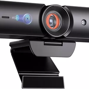 وب‌کم 1080p نِکسی‌گو HelloCam با میکروفون، حریم خصوصی واقعی با شاتر خودکار ثبت شده، بهبود چهره، دوربین وب‌کم HD USB برای رایانه شخصی، تماس ویدیویی، ضبط و کنفرانس