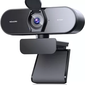 وب‌کم 4K NEWORK با حسگر سونی، فوکوس خودکار PDAF، 1080P@60FPS، 2 میکروفون حذف نویز، تصحیح نور خودکار، اتصال USB Plug&Play، پوشش حریم خصوصی، 79°FOV، دوربین استریمینگ برای PC، مک، لپ‌تاپ، تماس‌های ویدیویی