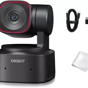 وب‌کم PTZ 4K مدل OBSBOT Tiny 2 Lite با کیفیت 1080P@60fps HDR، دوربین کامپیوتر با زوم دیجیتال 4X، ردیابی هوش مصنوعی، میکروفون، سنسور 1/2 اینچی، کنترل با حرکت دست، فوکوس خودکار، USB2.0، اتصال آسان، برای کامپیوتر و کنفرانس‌ها