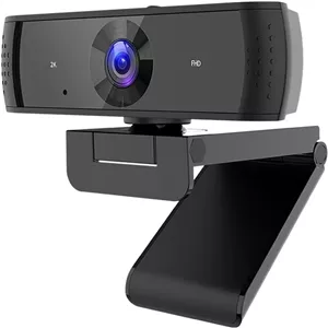 وب کم، وب کم 2K FHD با فوکوس خودکار، وب کم کامپیوتر 30 فریم در ثانیه، وب کم USB با میکروفون و پوشش حریم خصوصی برای کنفرانس، پخش زنده و ضبط