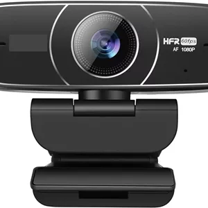 وب کم، دوربین وب 1080P HD USB AF 60 فریم در ثانیه با زاویه دید گسترده 78 درجه با میکروفون برای پخش بازی، کامپیوتر شخصی، کنفرانس، پخش زنده و ضبط